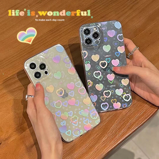 FLASHYPE™ Filled Hearts - Premium Glittery Phone Case