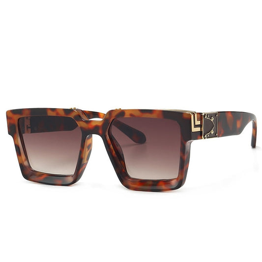 Shield Square Leopard Sunglasses