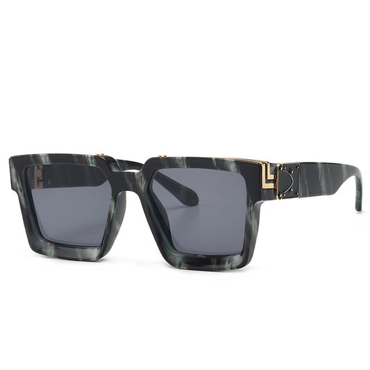 Shield Square Marble Pattern Sunglasses