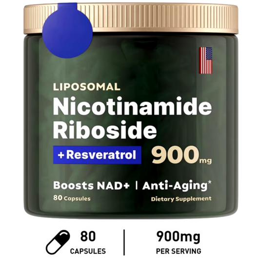 NAD+ Supplement - Liposomes Nicotinamide Riboside 900mg with Resveratrol | Anti-Aging, Energy, Skin, and Focus Formula - 80 Capsules